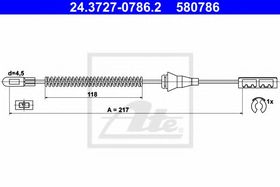 Трос ручного тормоза ATE 24.3727-0786.2