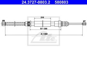 Трос ручного гальма ATE 24.3727-0803.2