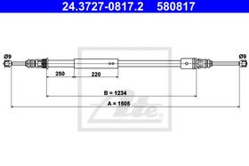 Трос ручного гальма ATE 24.3727-0817.2