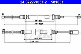 Трос ручного тормоза ATE 24.3727-1031.2