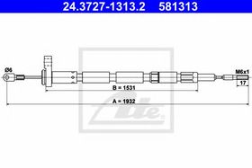 Трос ручного тормоза ATE 24.3727-1313.2
