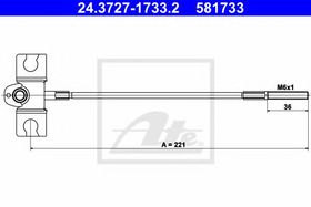 Трос ручного гальма ATE 24.3727-1733.2