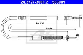 Трос ручного тормоза ATE 24.3727-3001.2