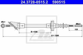 Трос сцепления ATE 24.3728-0515.2
