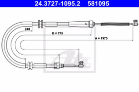 Трос ручного гальма ATE 24372710952