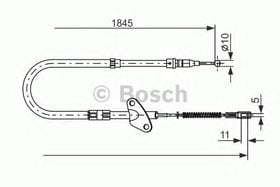 Трос ручного тормоза Bosch 1 987 477 118
