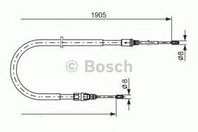 Трос ручного тормоза Bosch 1 987 477 237