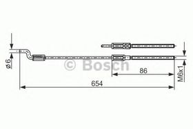 Трос ручного тормоза Bosch 1 987 477 833