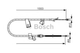Трос ручного тормоза Bosch 1 987 482 156