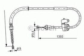 Трос ручного гальма Bosch 1 987 482 227