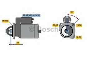 Стартер Bosch 0 986 020 190