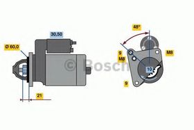 Стартер Bosch 0 986 021 970