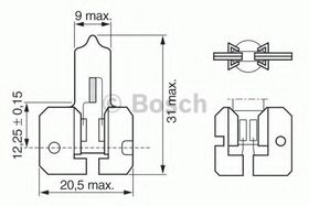 Лампа противотуманной фары Bosch 1 987 302 022