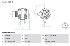 Генератор Bosch 0986084690