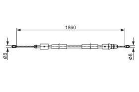 Трос ручного тормоза Bosch 1 987 482 540