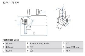 Стартер Bosch 0986025510