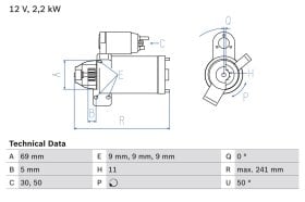 Стартер Bosch 0986023960