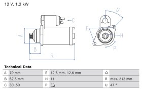 Стартер Bosch 0986026000