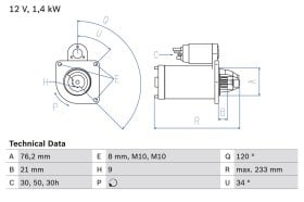 Стартер Bosch 0986026220