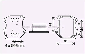 Масляный радиатор двигателя Prasco pe3400