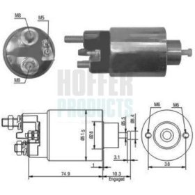 Тяговое реле стартера Hoffer 46029
