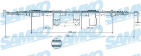 Трос ручного тормоза Samko c0396b