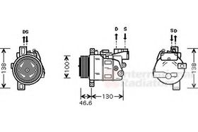 Компрессор кондиционера Van Wezel 0600K319