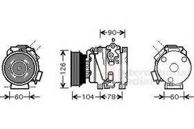 Компрессор кондиционера Van Wezel 5300K449