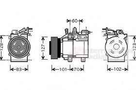 Компрессор кондиционера Van Wezel 8200K123