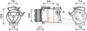 Компрессор кондиционера Van Wezel 1800K482