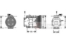 Компрессор кондиционера Van Wezel 1700K041