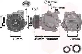 Компрессор кондиционера Van Wezel 3700k668