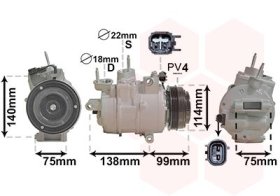 Компрессор кондиционера Van Wezel 1801k704