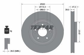 Тормозной диск Textar 92306303
