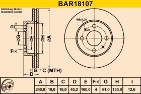 Гальмівний диск Barum BAR18107