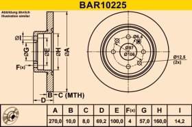 Гальмівний диск Barum BAR10225