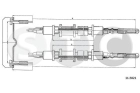 Трос ручного тормоза STC t482488