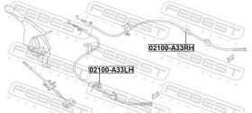 Трос ручного тормоза Febest 02100a33rh