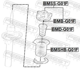 Опорный подшипник амортизатора Febest bmbg01f