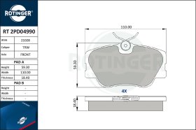 Тормозные колодки Rotinger rt2pd04990