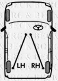 Трос ручного гальма Borg & Beck BKB3069