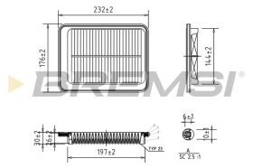 Воздушный фильтр Bremsi fa1040
