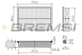 Воздушный фильтр Bremsi fa1703
