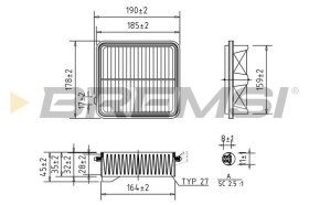 Воздушный фильтр Bremsi fa1034