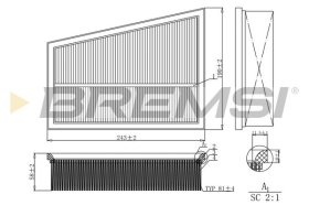 Воздушный фильтр Bremsi fa0580
