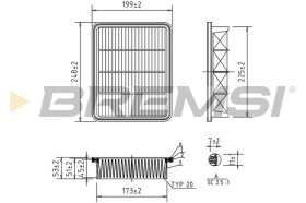 Повітряний фільтр Bremsi fa1604