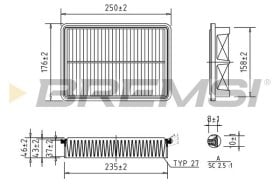 Воздушный фильтр Bremsi fa1022