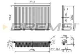 Повітряний фільтр Bremsi fa1598