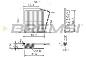 Повітряний фільтр Bremsi fa1050