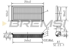 Повітряний фільтр Bremsi fa1100